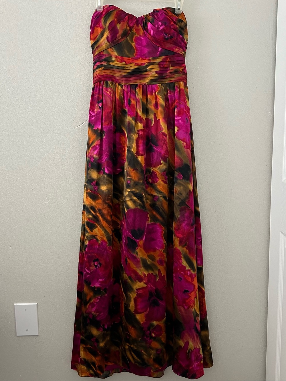 Y2K Dusk Collection Sheila Yen 100% Silk Strapless Gown Sz 6 Long Dress Wedding